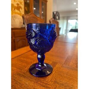 Madonna Inn Fenton cobalt blue water wine goblet